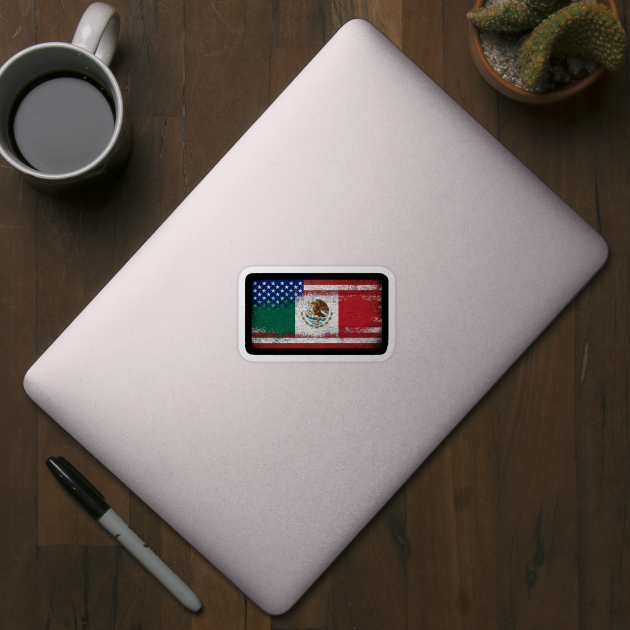 Mexican American Flag Vintage by zurcnami